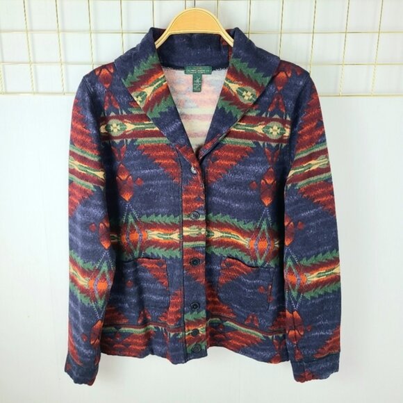 Lauren Jeans Co. Aztec Southwestern Vintage Shawl Collar Jacket - Picture 1 of 10